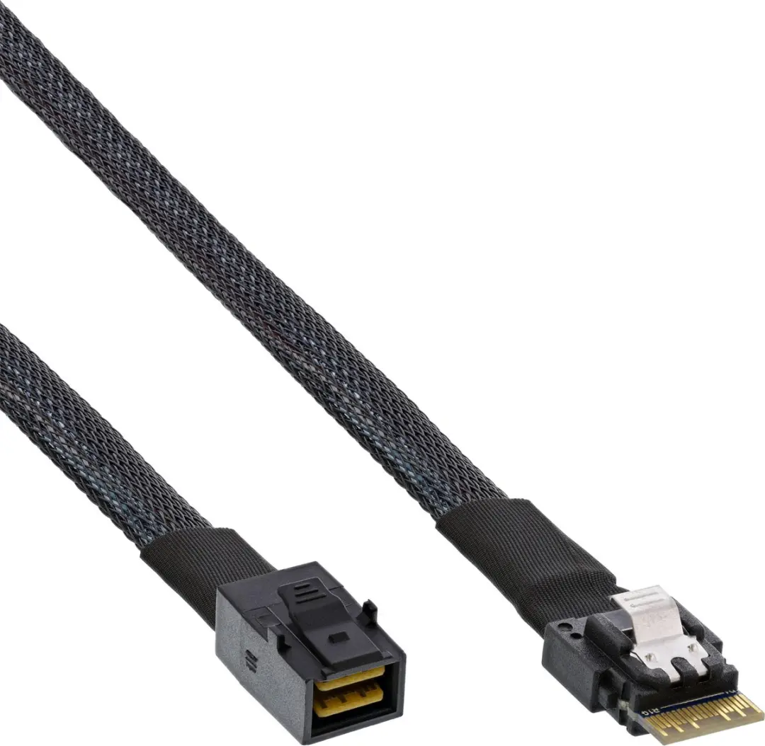 InLine Slim SAS-kabel SFF-8654 naar SFF-8643 24 Gb/s 1m