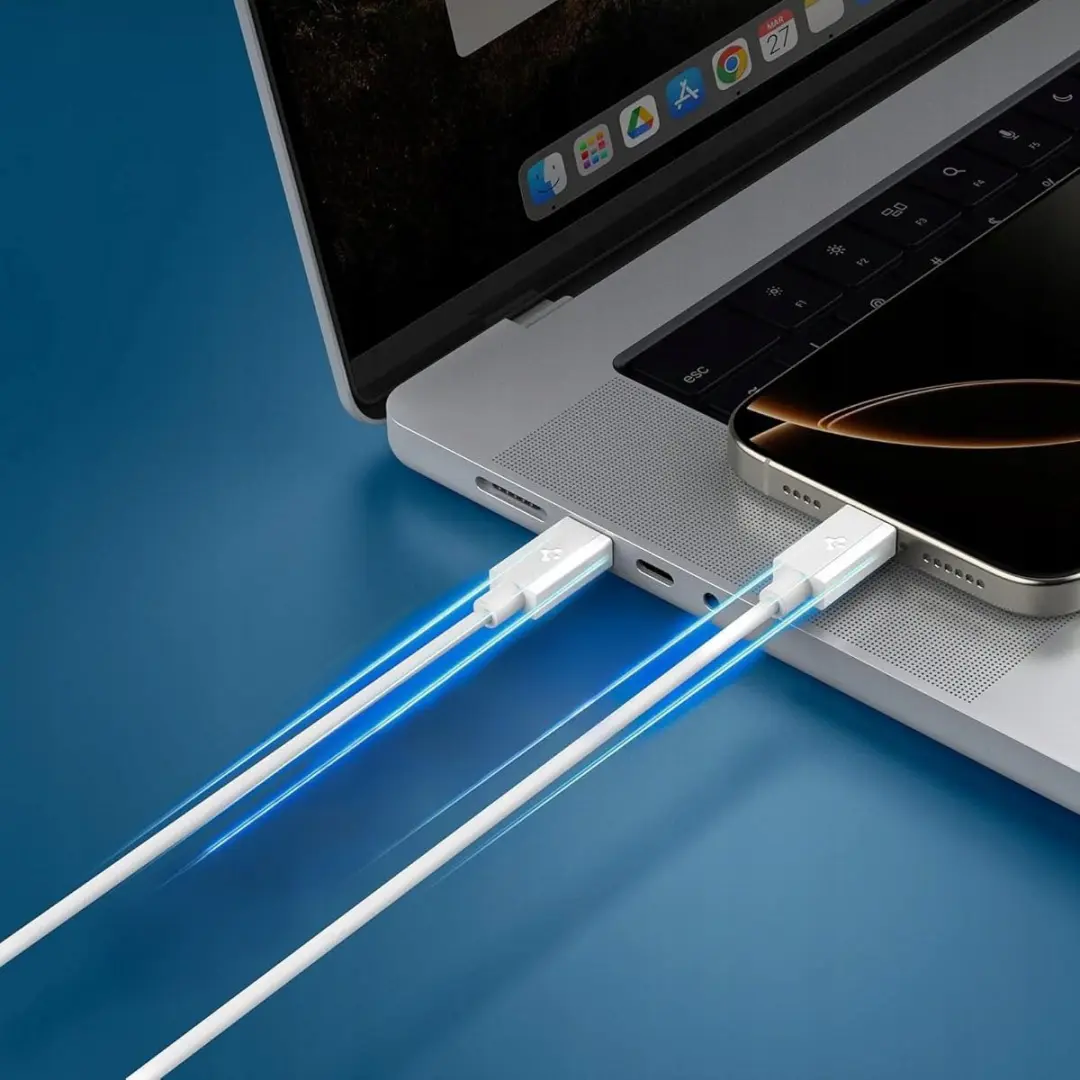 Spigen USB-C Kabel 60W PD 1m - Wit