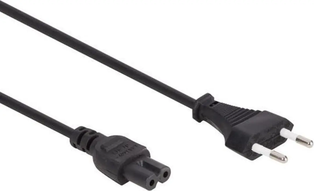 Perel Voedingskabel H03VVH2-F 2G0.75 2m - 2.5A/230V - Eurostekker naar C7 - Zwart