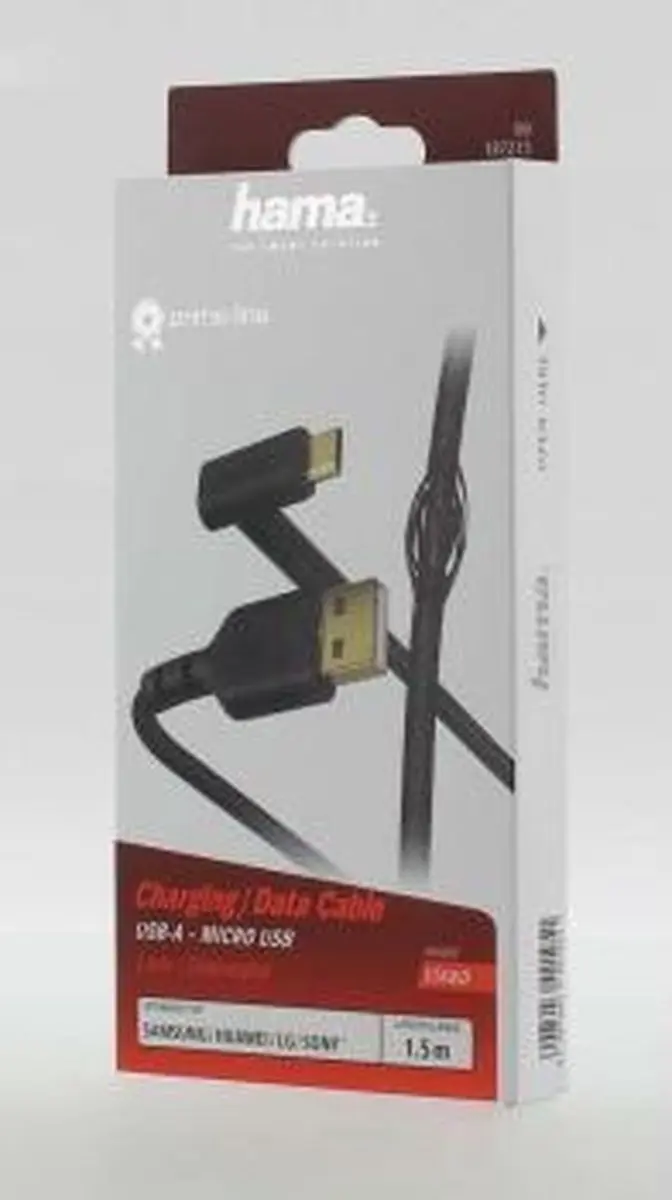 Hama USB-A naar micro-USB Oplaadkabel 1,5m - Zwart
