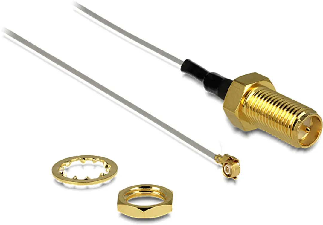Delock MHF II RP-SMA Kabel - Micro Coax 0,81mm - 50 Ohm - 0,20m