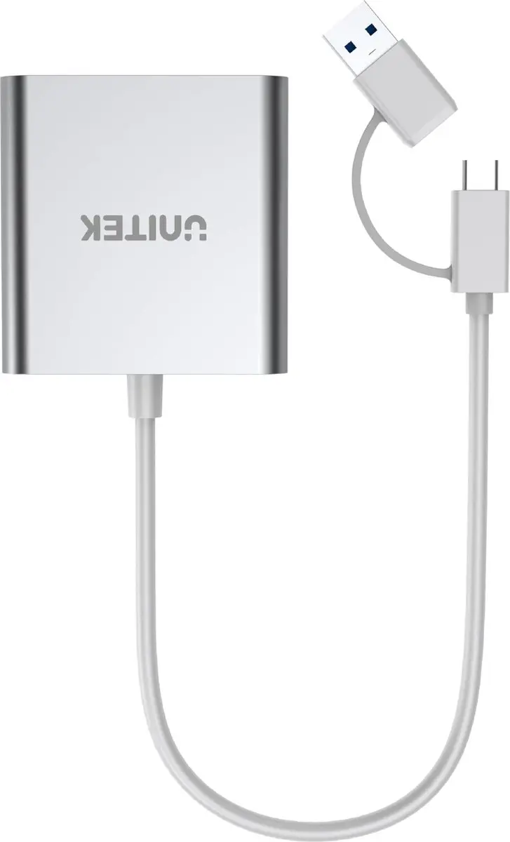 Unitek Y-9313D USB-C Kaartlezeradapter - Arctic Silver - afbeelding 6 van 6
