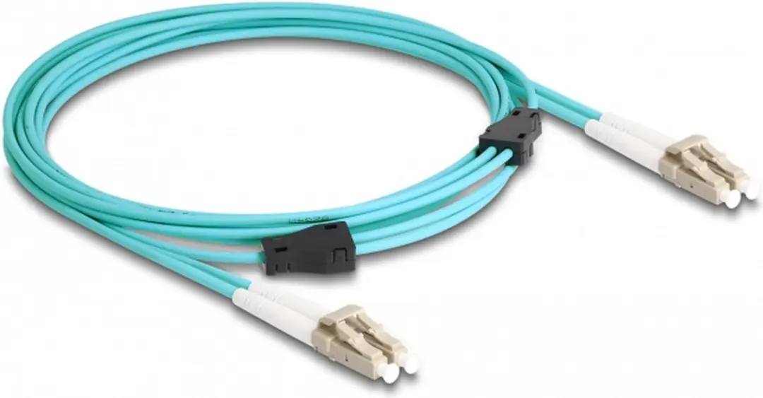 Delock LC Duplex OM3 3m Glasvezelkabel - Aqua - Metaalbewapend