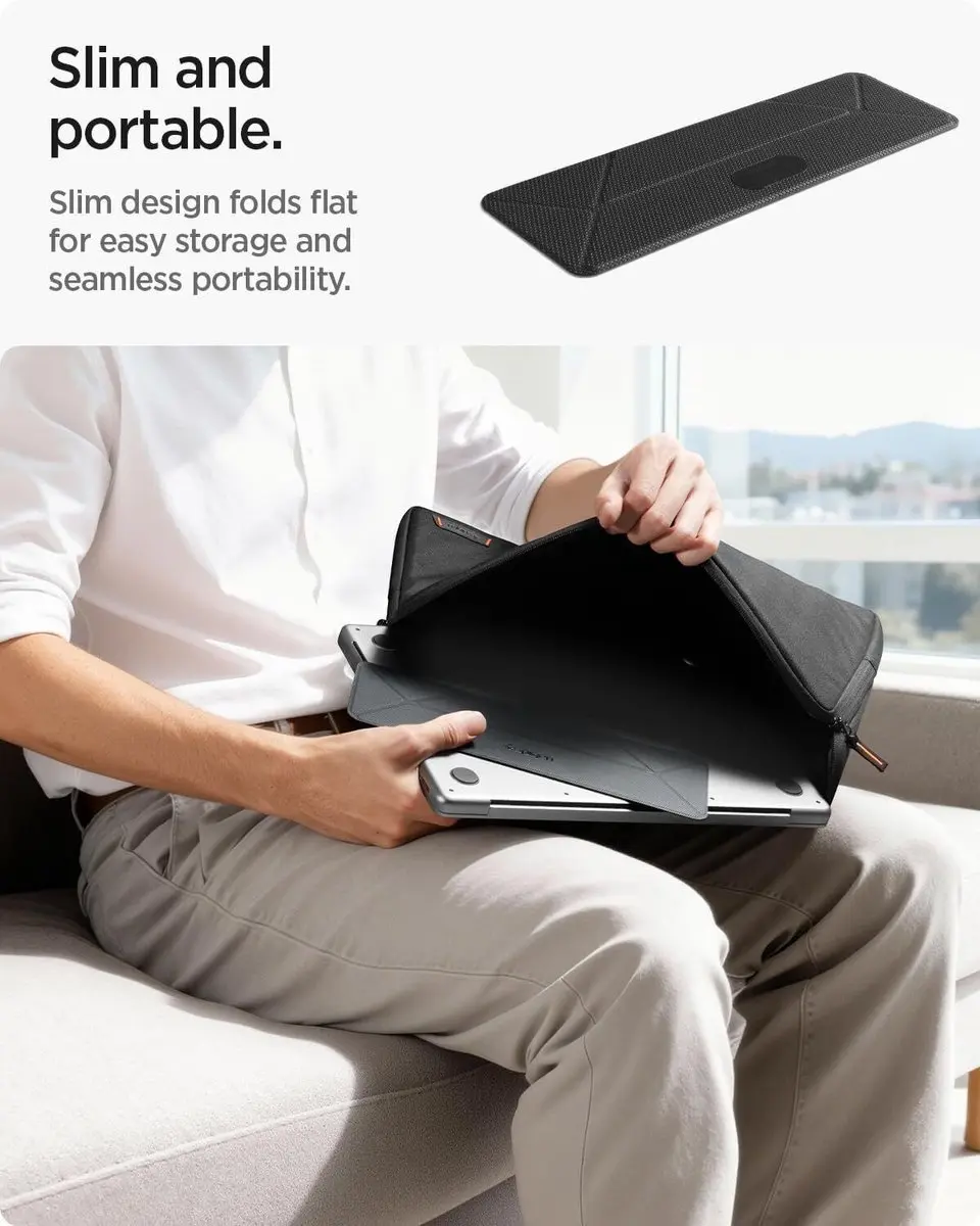 Spigen SlimFold LD201-S4 Laptopstandaard - Zwart - afbeelding 6 van 6