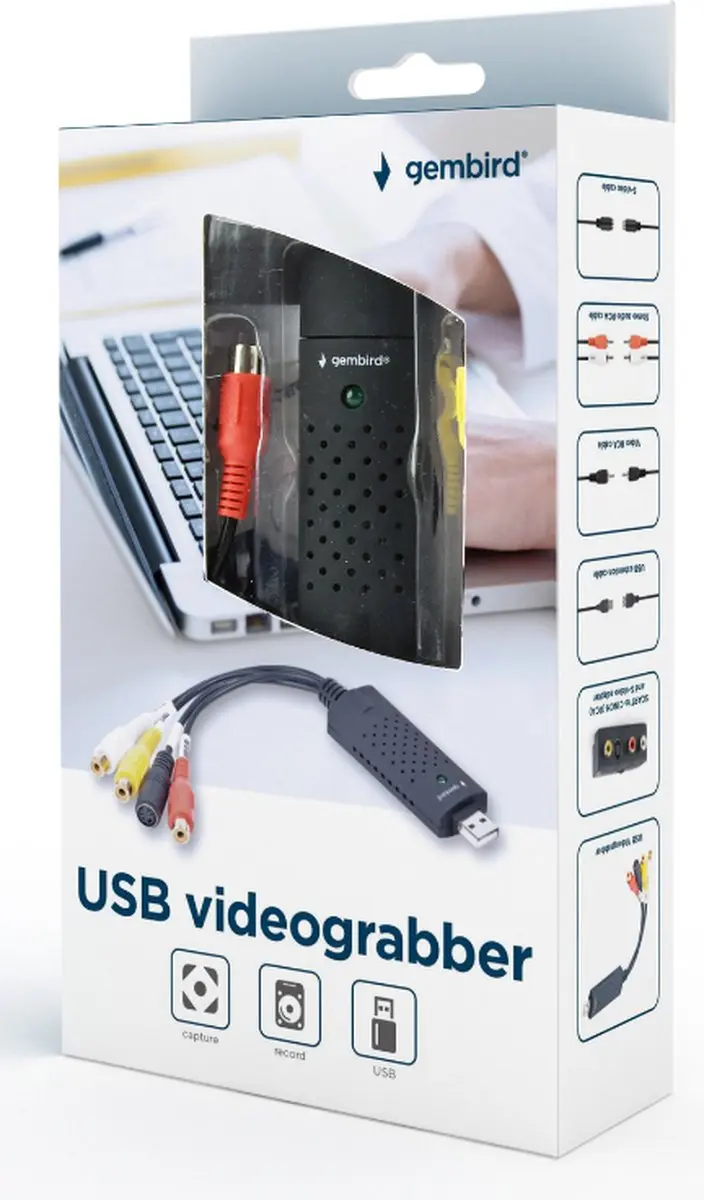 Gembird UVG-002 Video Grabber USB - VHS Digitaliseren - Zwart