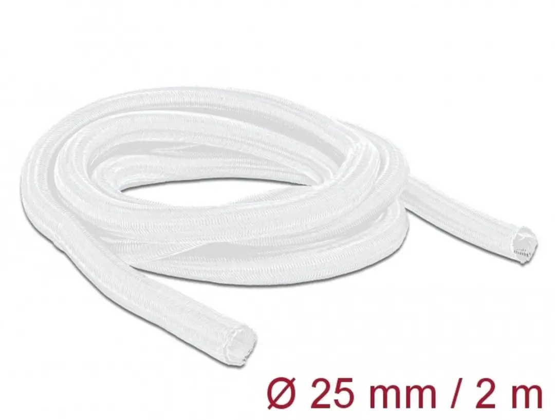 Delock Gevlochten Kabelmantel 2m x 25mm Wit