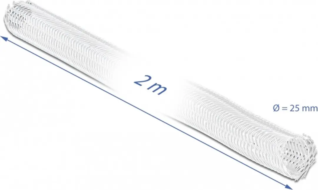 Delock Gevlochten Kabelmantel 2m x 25mm Wit