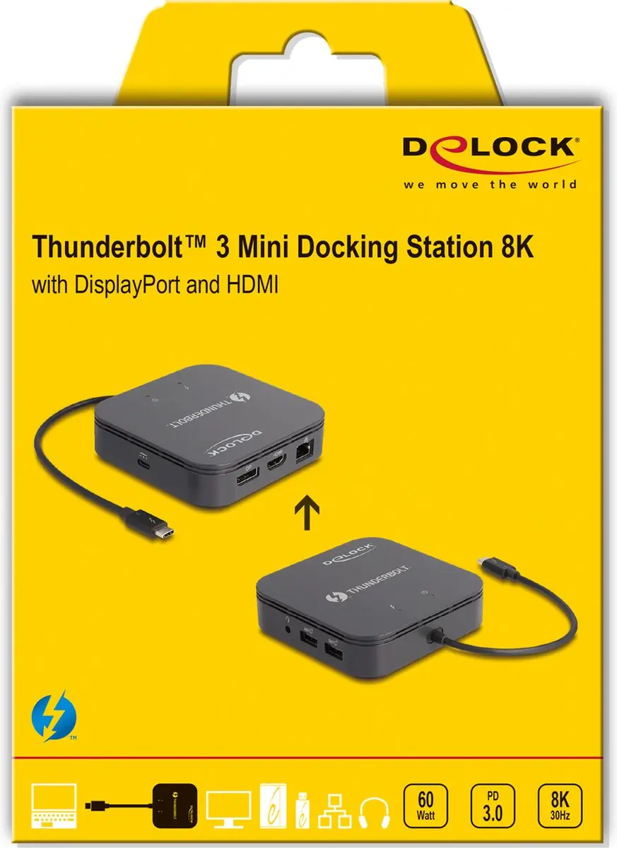 Delock Thunderbolt 3 Mini Docking Station 87789 - Zwart