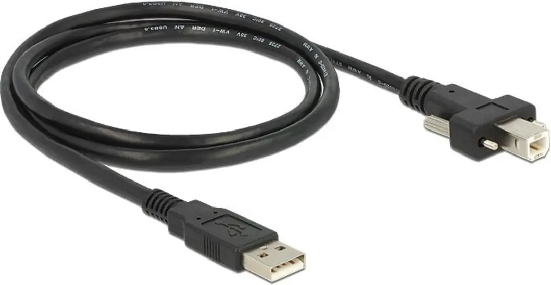 Delock USB naar USB-B Kabel 2.0 - 1m - 2A - Zwart
