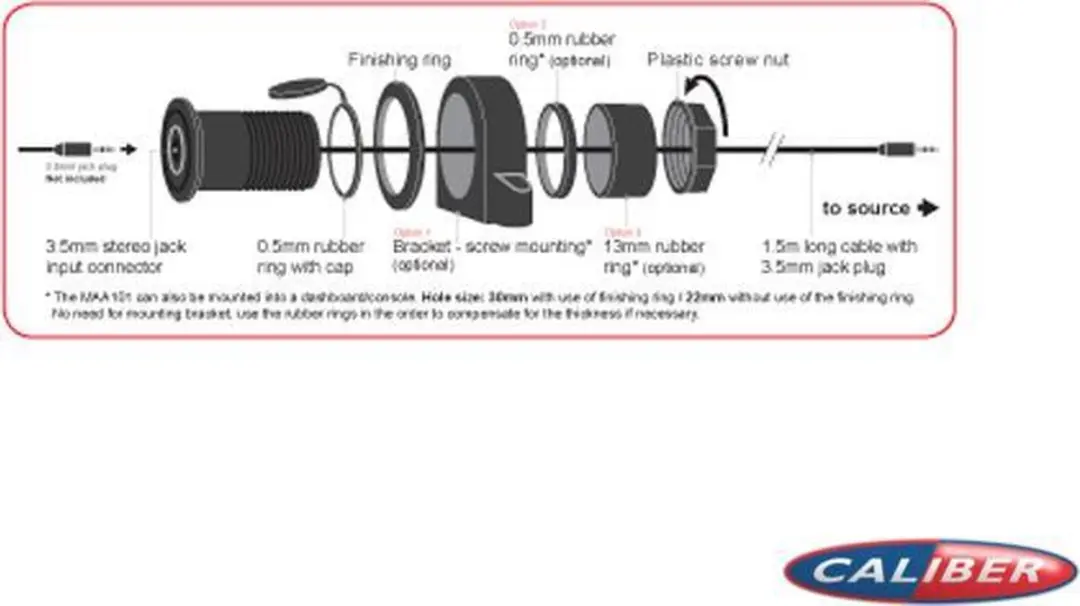 Caliber MAA101 3,5mm Aux Kabel - Zwart