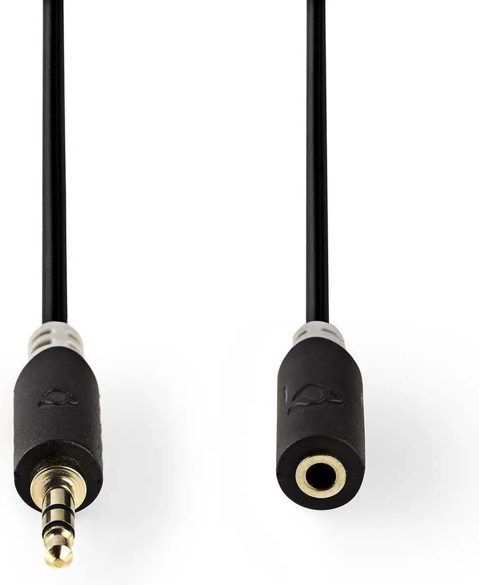 Nedis Stereo-Audiokabel 3,5mm M/F - 1m - Verguld - Antraciet