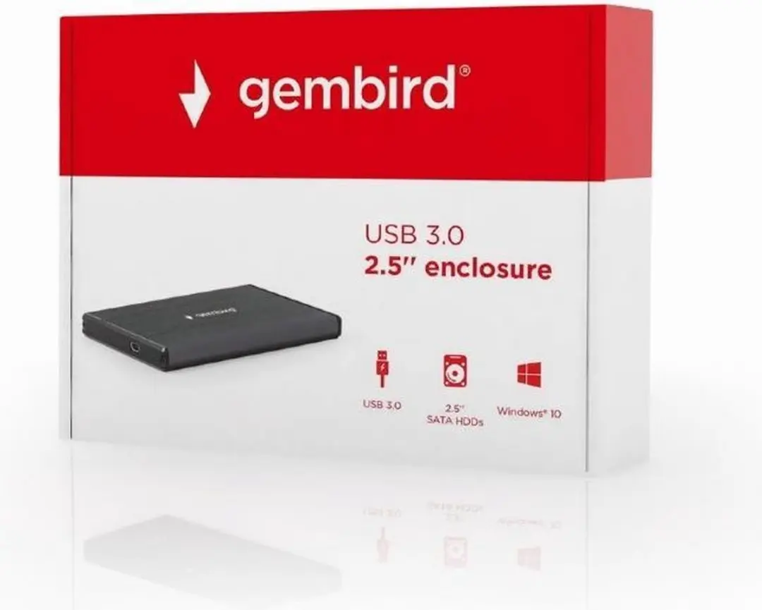Gembird EE2 U3S 3 Externe HDD Behuizing 2.5" SATA - USB 3.0 - Zwart