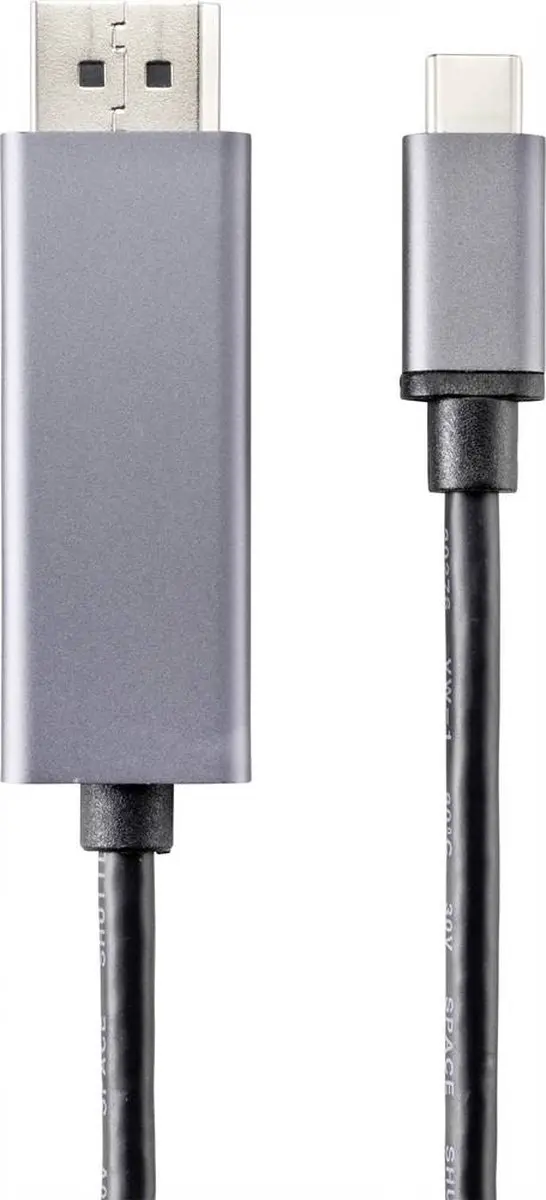Renkforce RF-4630696 USB-C naar DisplayPort Kabel 1m - Zwart