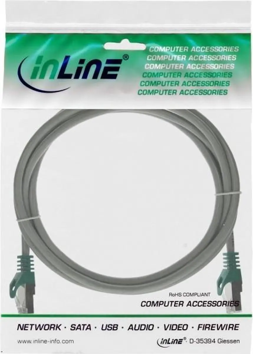 InLine Crossover Patchkabel SF/UTP Cat.5e 0,3m - Grijs