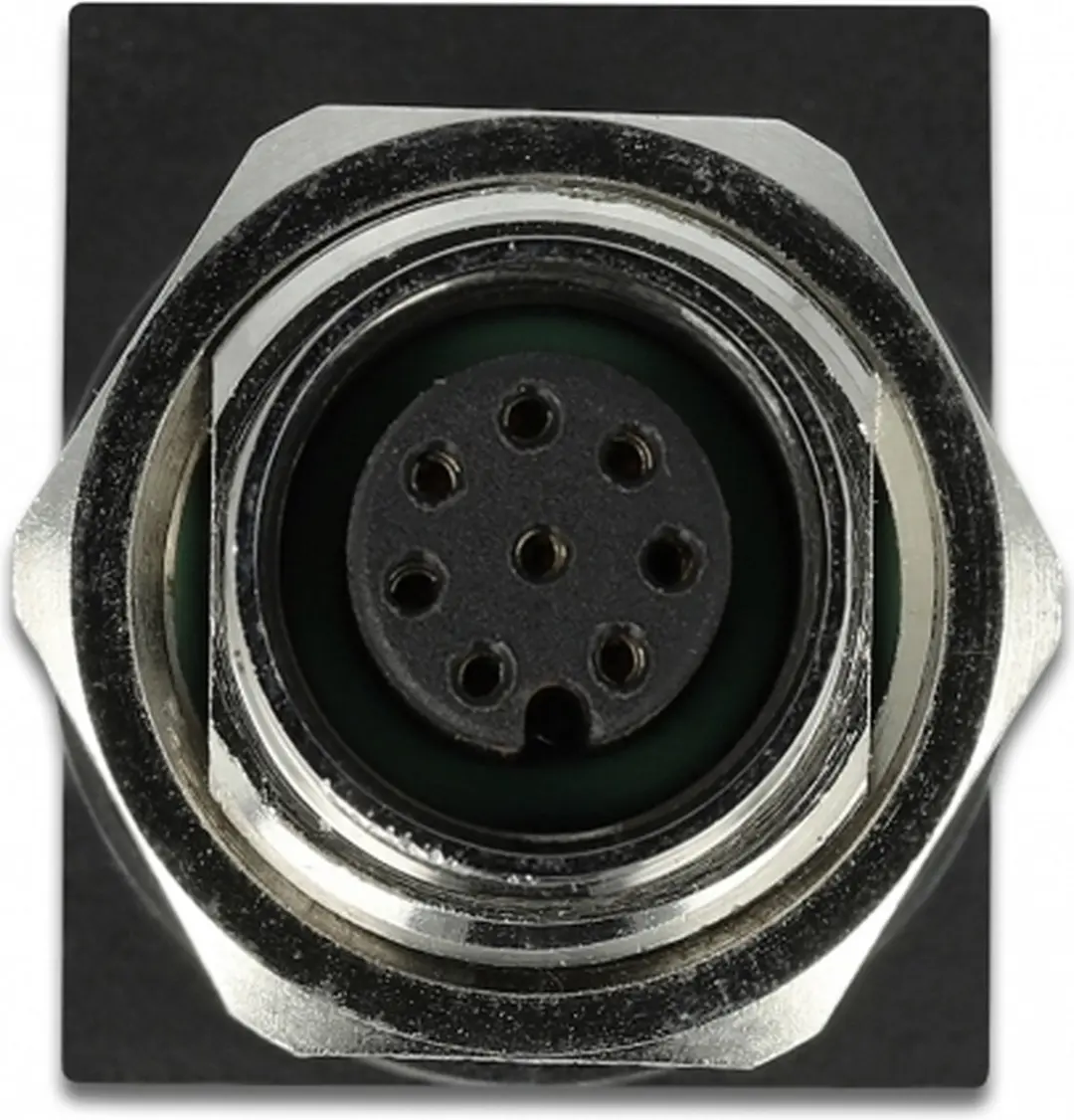 Delock M12 8-pins A-gecodeerd Industriële Netwerkadapter - RJ45 CAT5e - Haaks - Zwart