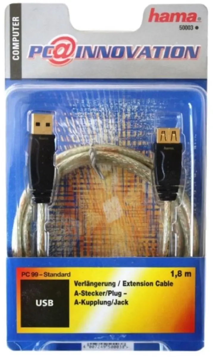 Hama GoldLine USB-verlengkabel 1,8m - Goud