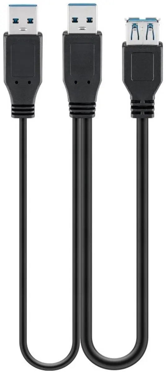 Goobay USB-A Y-adapter USB3.0 5Gbps 15W