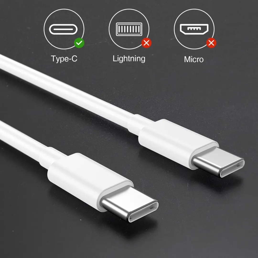 NÖRDIC USBC-310 USB-C Kabel 2,4A - 1m - Wit
