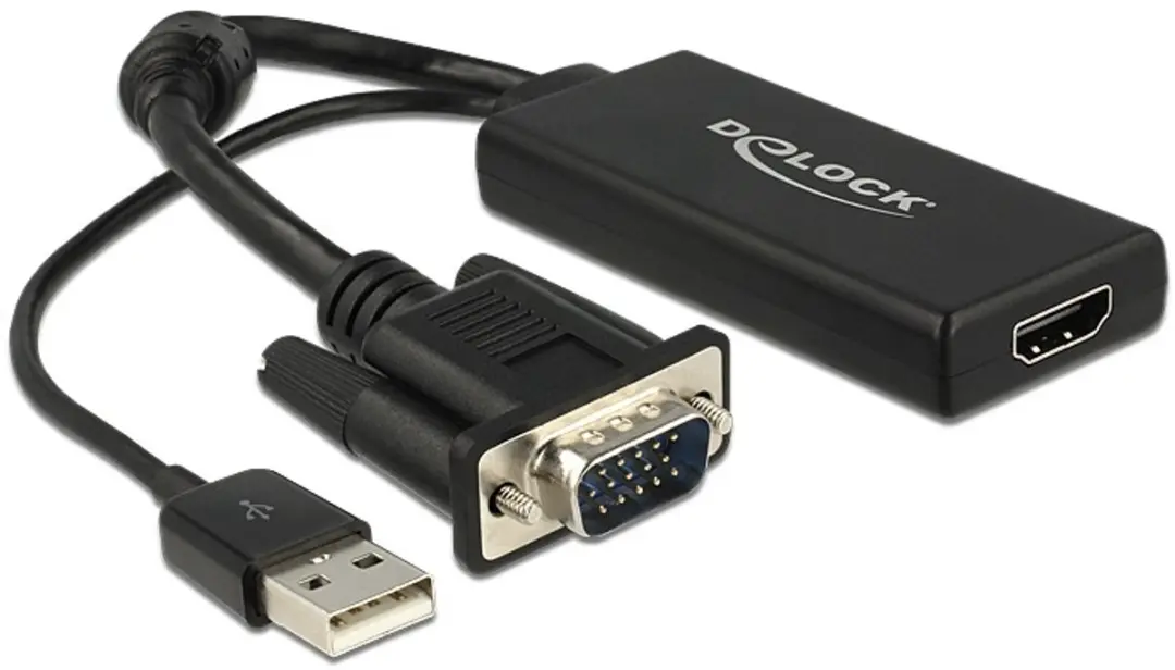 Delock VGA + USB naar HDMI Adapter