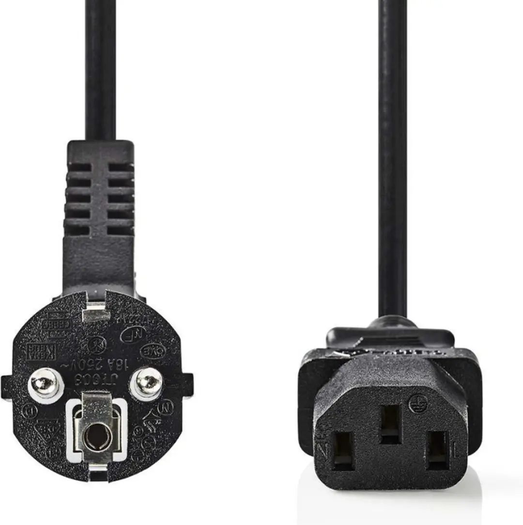 Nedis Stroomkabel Type F CEGB10000BK20 - 2m - Gehoekt