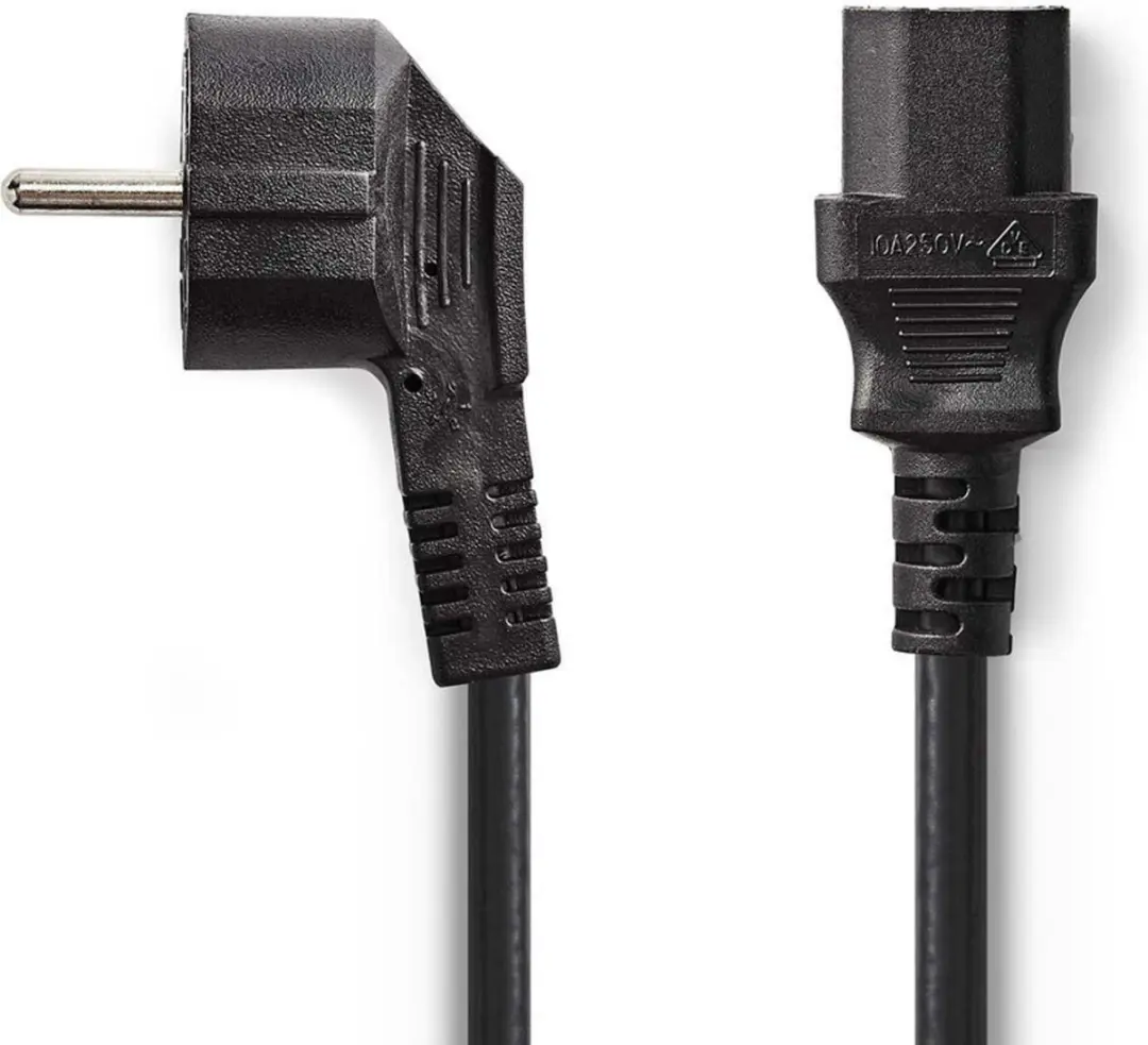 Nedis Stroomkabel Type F CEGB10000BK20 - 2m - Gehoekt