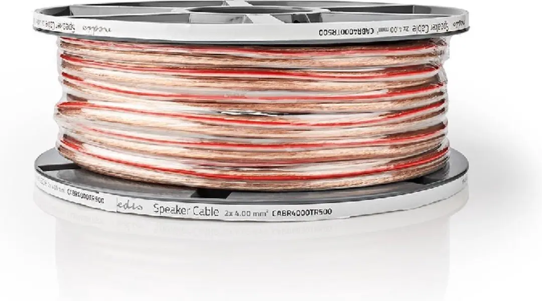 Nedis CABR4000TR500 Speaker-kabel 2x4,00mm² - 50m - Transparant