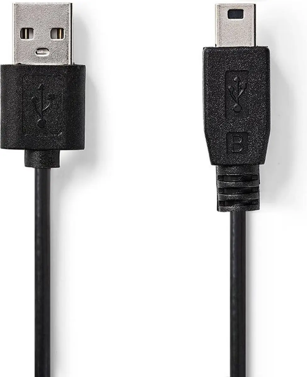 Nedis USB 2.0 Kabel A naar Mini-B 5-pins 1m - Zwart - afbeelding 6 van 6