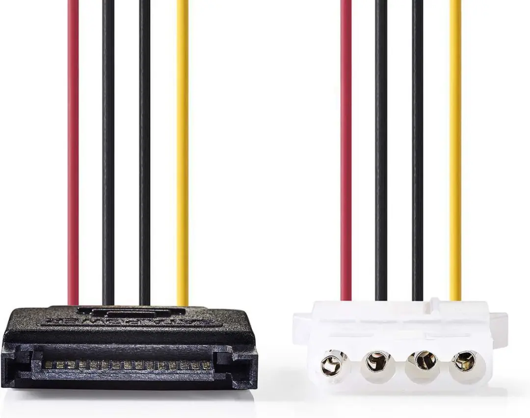 Nedis SATA 15-Pins Male naar Molex Voedingskabel 0.15m