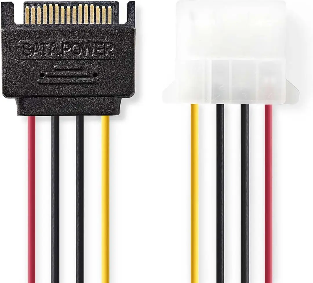 Nedis SATA 15-Pins Male naar Molex Voedingskabel 0.15m - Verguld - Multicolor - afbeelding 6 van 6