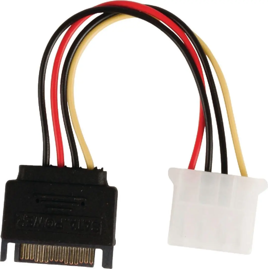 Nedis SATA 15-Pins Male naar Molex Voedingskabel 0.15m - Verguld - Multicolor