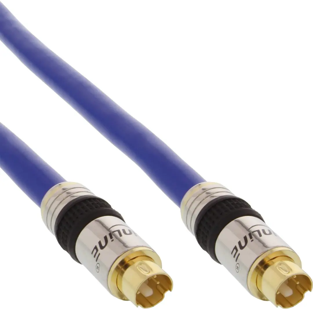 InLine S-VHS Kabel Vergulde 4-pins Mini DIN - 1m - Blauw