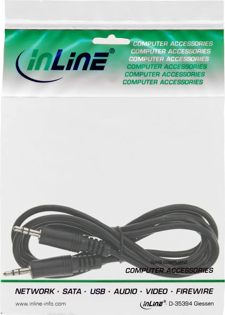 InLine 99936 Audiokabel 2,5m 3,5mm - Zwart