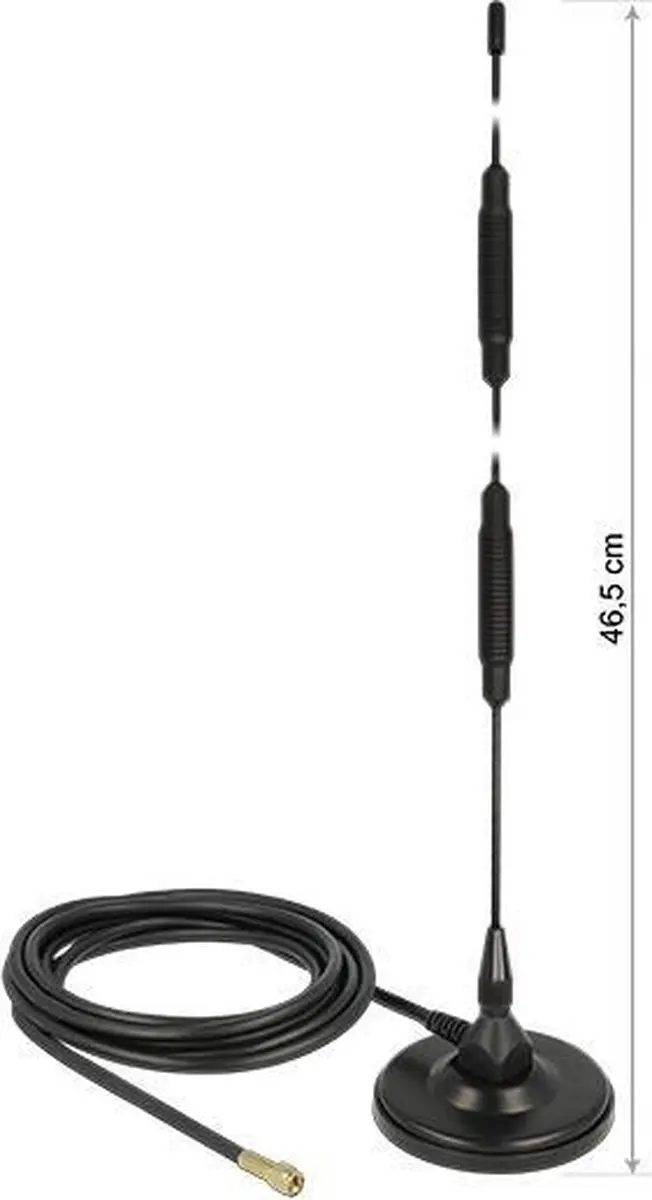 Delock GSM Antenne SMA 7dBi - Magnetische basis - RG-58 3m - Zwart