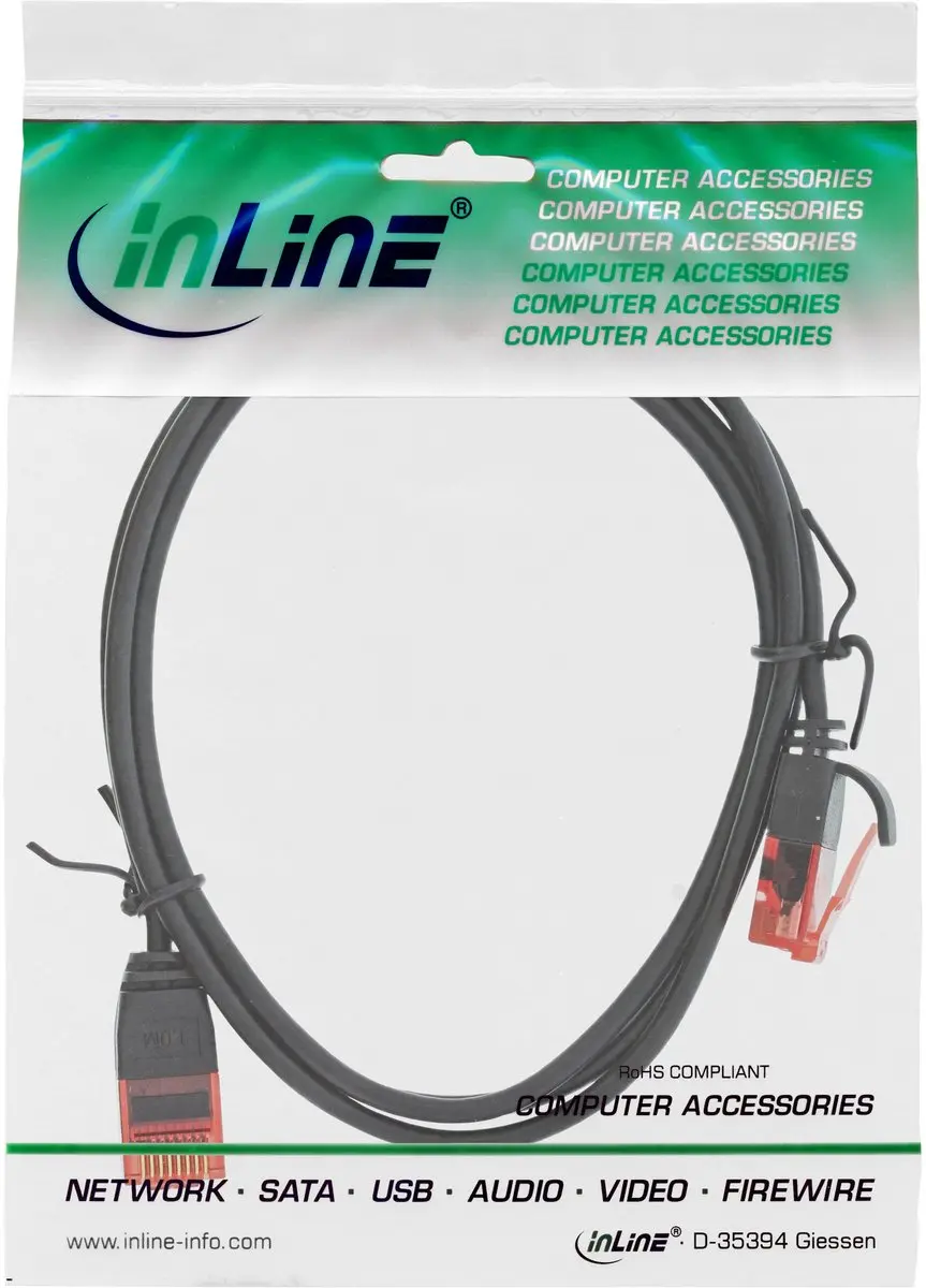 InLine Slim Patchkabel Cat.6 U/UTP 2,5m - Zwart