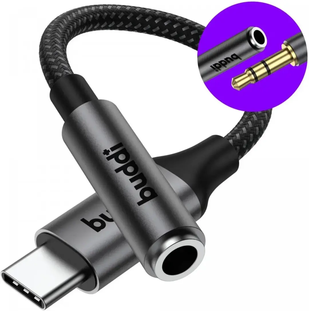 Buddi Ease 3.5mm naar USB-C Adapter