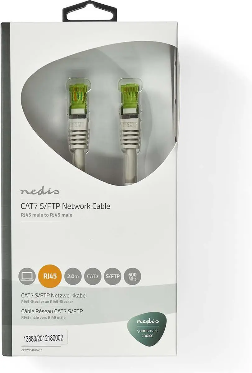 Nedis CAT7 Netwerkkabel CCBW85420GY20 - 2m - Grijs