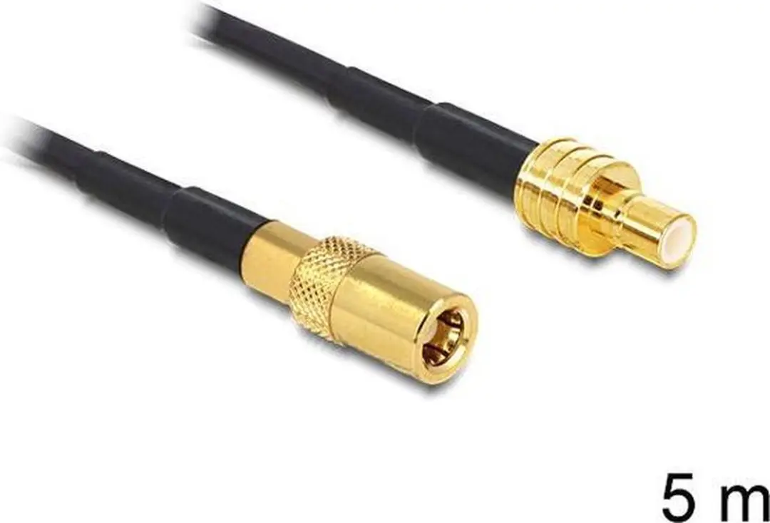 Delock SMB Stecker naar SMB Buchse RG-174 Kabel 5m - Zwart