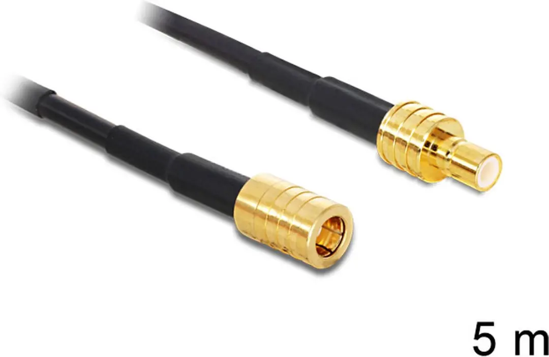 Delock SMB Stecker naar SMB Buchse RG-174 Kabel 5m - Zwart