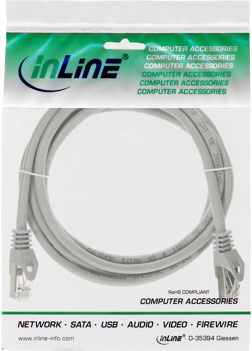 InLine Patchkabel F/UTP Cat.5e 0,5m - Grijs