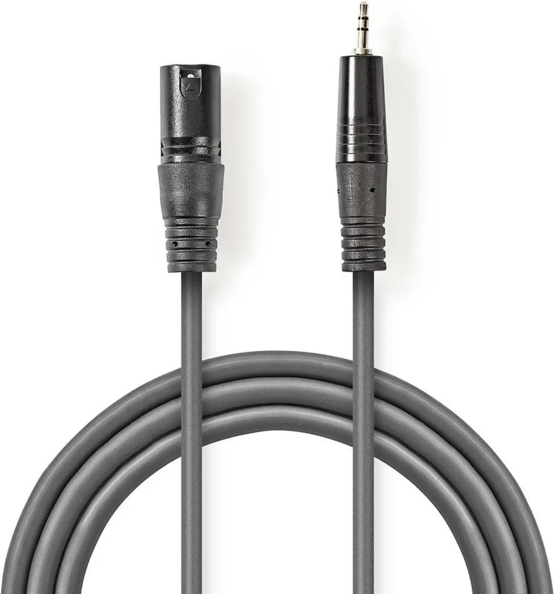 Nedis Gebalanceerde Audiokabel XLR 3-Pins Male 3,5mm Male 3m - Donkergrijs