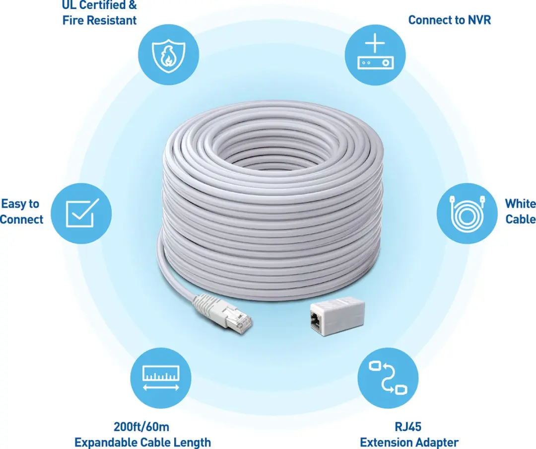 Swann SWNHD-60MCAT5E-GL Ethernet Extensiekabel 60m - Wit