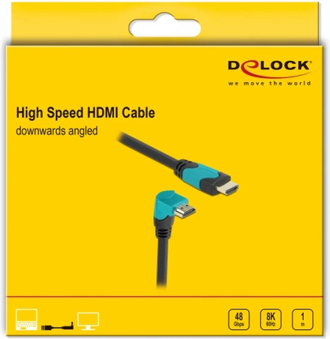 Delock HDMI Kabel 2.1 8K 60Hz HDR 1m - 90° Haaks