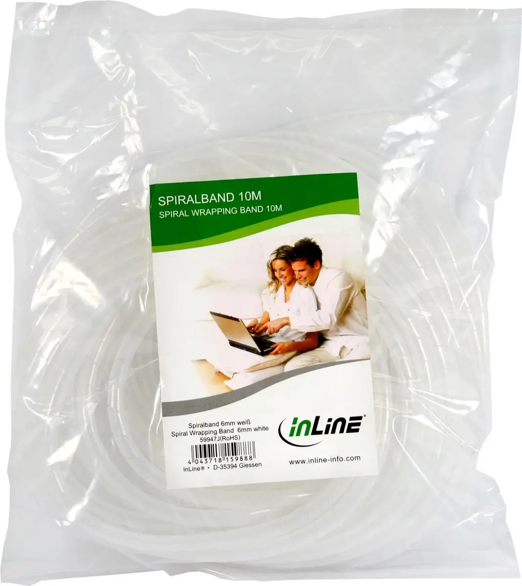 InLine Spiraalband 14mm - 10m - Natuur