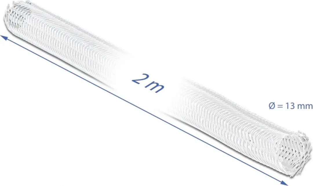 Delock Gevlochten Kabelmantel 2m 13mm Wit