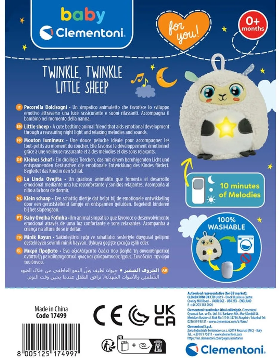 Clementoni Twinkle Twinkle Babyknuffel Nachtlampje Klein Schaapje