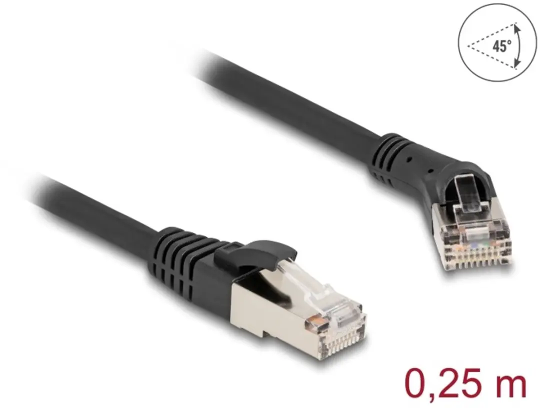 Delock Cat.8.1 RJ45 Kabel 40Gbps 0.25m