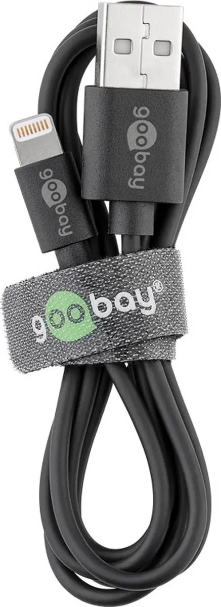 Goobay USB Lader 5W - 1m - Lightning Kabel - Zwart