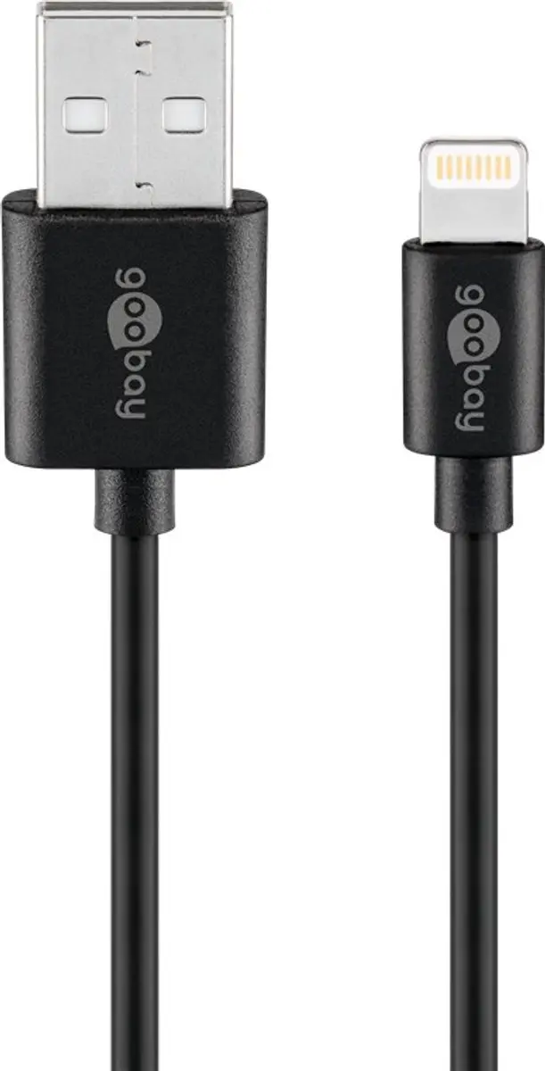 Goobay USB Lader 5W - 1m - Lightning Kabel - Zwart