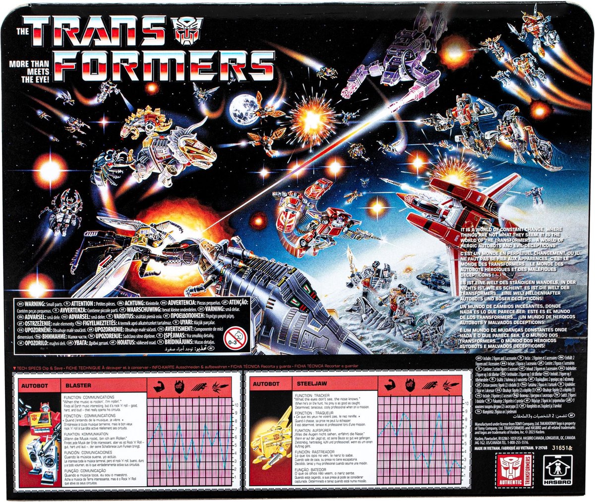 Hasbro Transformers Retro G1 Autobot Blaster & Steeljaw - Action figure toy