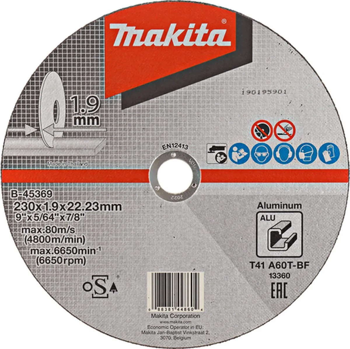Makita B-45369 Doorslijpschijf 230mm Aluminium - afbeelding 2 van 2